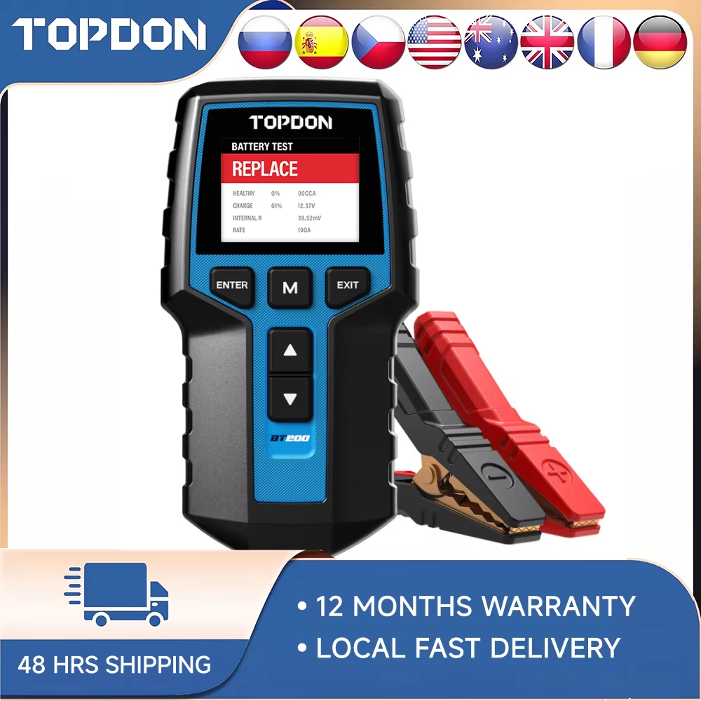 Topdon Tc001 Thermal Camera - TOPDON BT200 Auto-accutester, 12V/24V, 100-2000 CCA